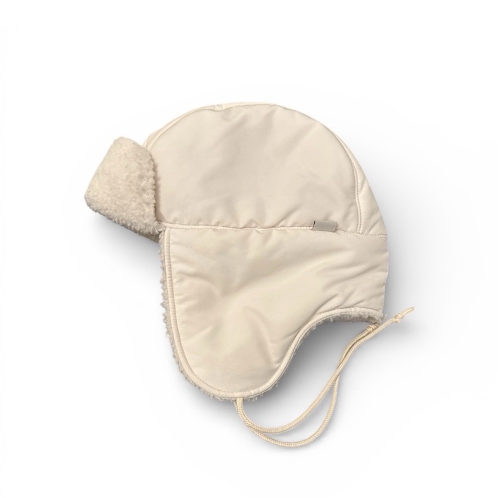 Off White Cream Unisex REI Sherpa-Lined Winter Trapper Hat